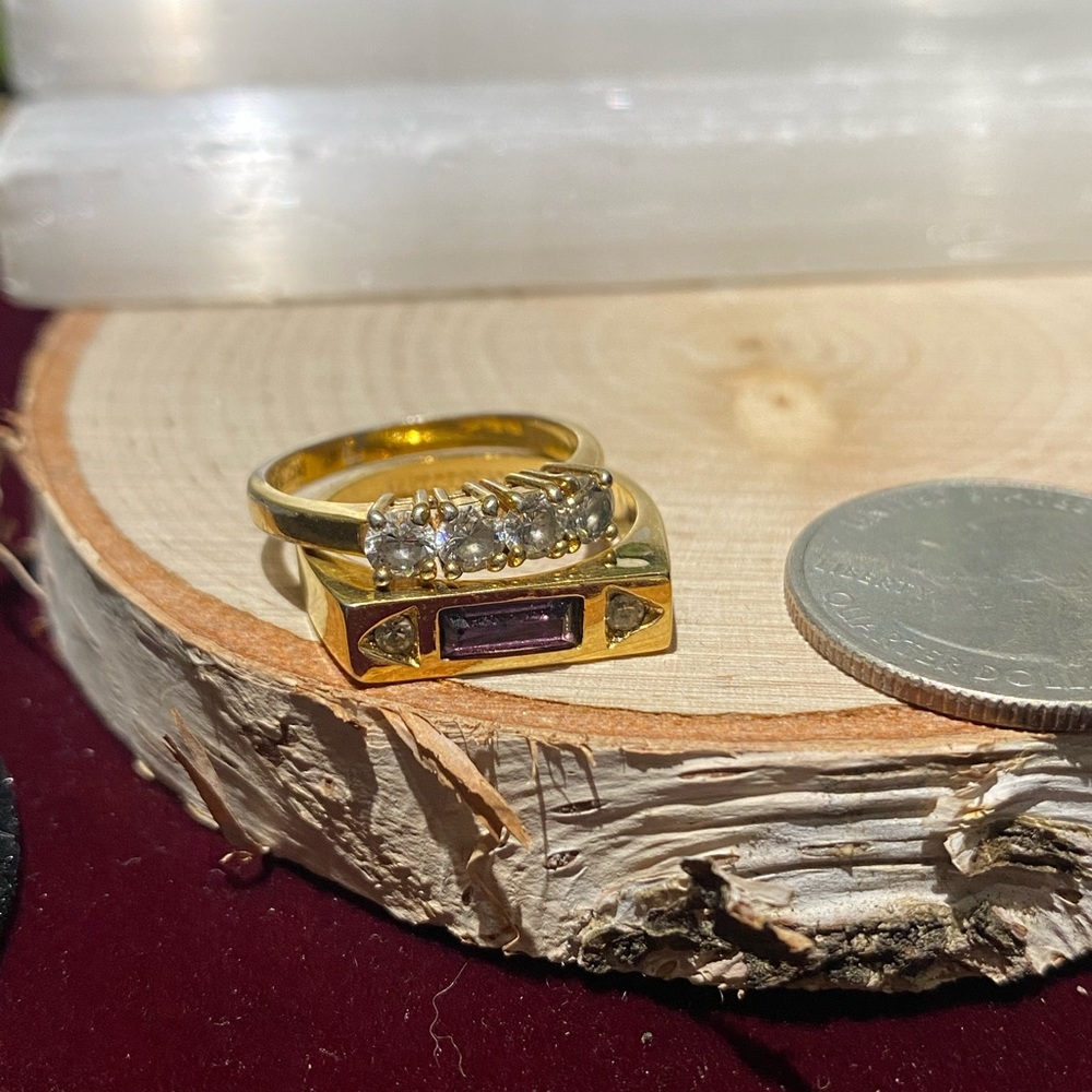 2 Stackable Goldtone Rings - image 1